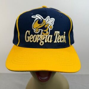 Vintage Georgia Tech Yellow Jackets Snapback Hat The Game Navy Gold Buzz